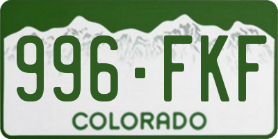 CO license plate 996FKF