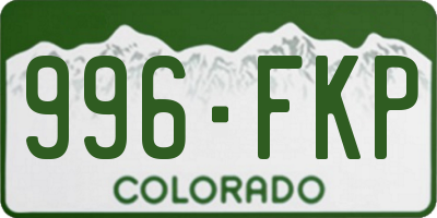CO license plate 996FKP