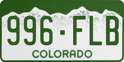 CO license plate 996FLB