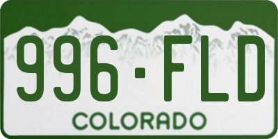 CO license plate 996FLD