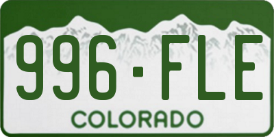 CO license plate 996FLE