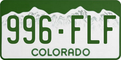 CO license plate 996FLF