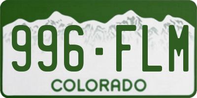 CO license plate 996FLM