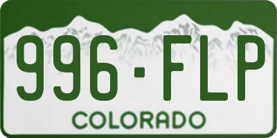 CO license plate 996FLP