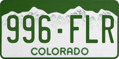 CO license plate 996FLR