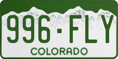 CO license plate 996FLY