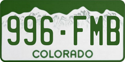 CO license plate 996FMB