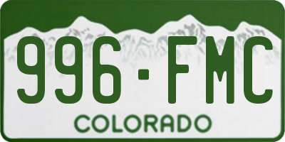 CO license plate 996FMC
