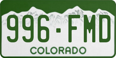 CO license plate 996FMD