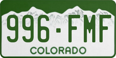 CO license plate 996FMF