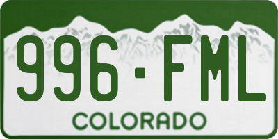 CO license plate 996FML