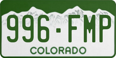 CO license plate 996FMP
