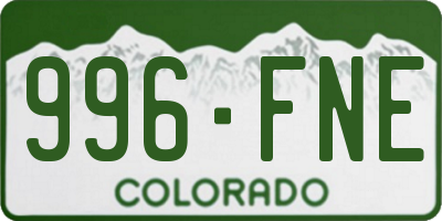 CO license plate 996FNE
