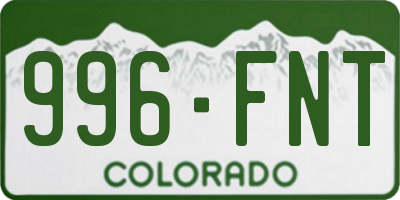 CO license plate 996FNT