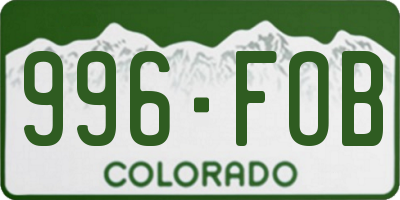CO license plate 996FOB
