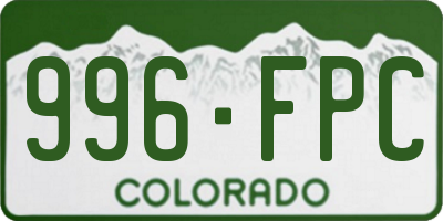 CO license plate 996FPC