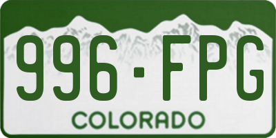 CO license plate 996FPG