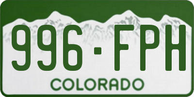CO license plate 996FPH