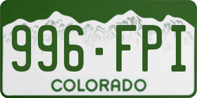 CO license plate 996FPI