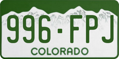 CO license plate 996FPJ