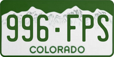 CO license plate 996FPS
