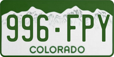 CO license plate 996FPY