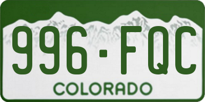 CO license plate 996FQC