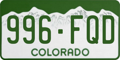 CO license plate 996FQD