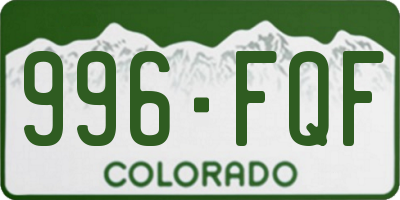 CO license plate 996FQF