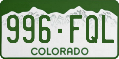 CO license plate 996FQL