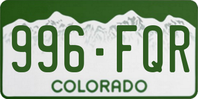CO license plate 996FQR