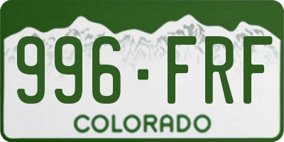 CO license plate 996FRF