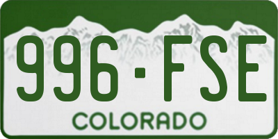 CO license plate 996FSE