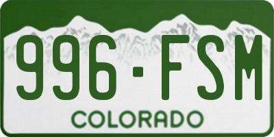 CO license plate 996FSM