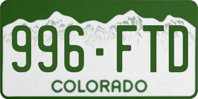 CO license plate 996FTD