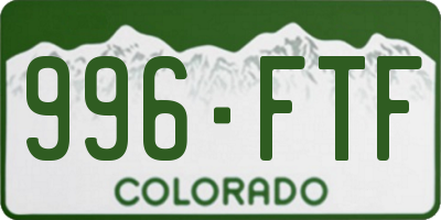 CO license plate 996FTF