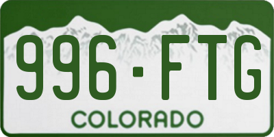 CO license plate 996FTG