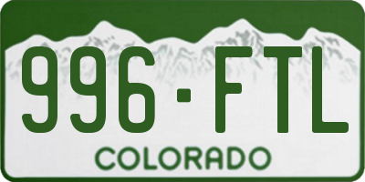 CO license plate 996FTL