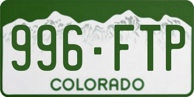 CO license plate 996FTP