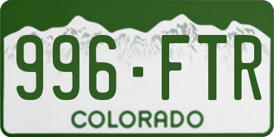 CO license plate 996FTR