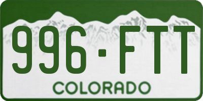 CO license plate 996FTT