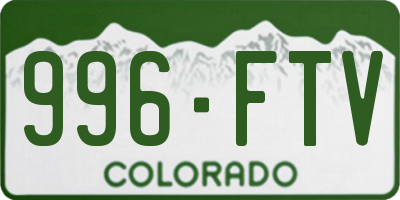 CO license plate 996FTV