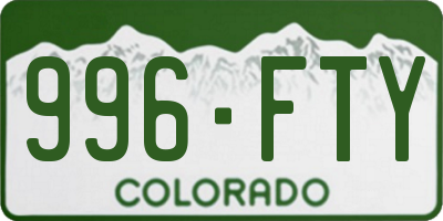 CO license plate 996FTY