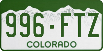 CO license plate 996FTZ