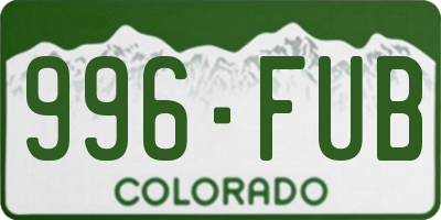 CO license plate 996FUB
