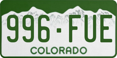CO license plate 996FUE