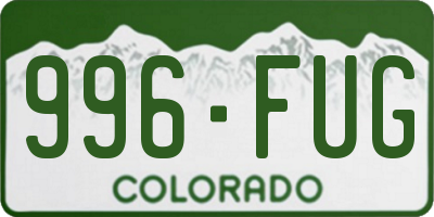 CO license plate 996FUG