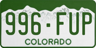 CO license plate 996FUP