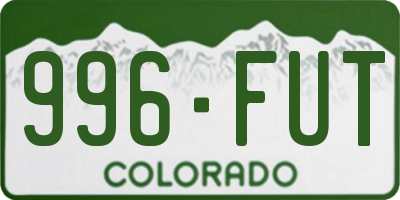 CO license plate 996FUT