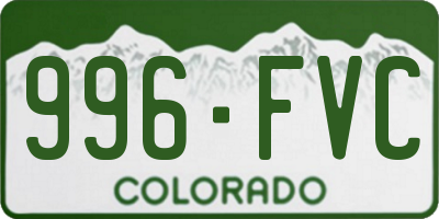 CO license plate 996FVC